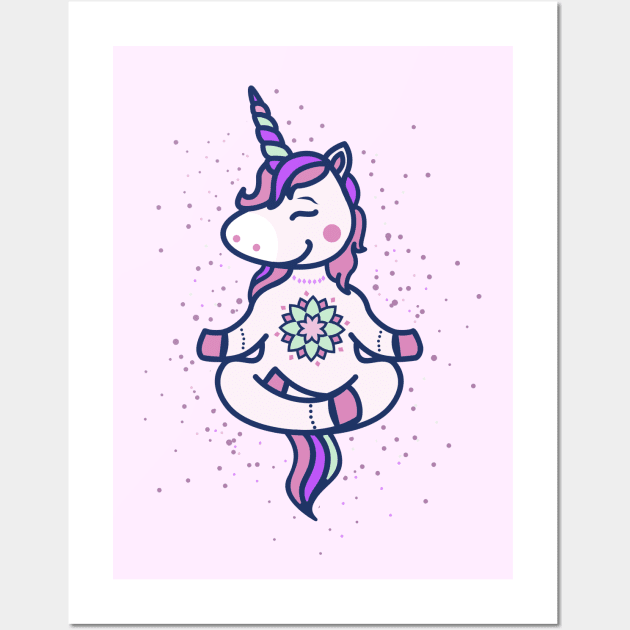 unicorn yoga Wall Art by ElWish